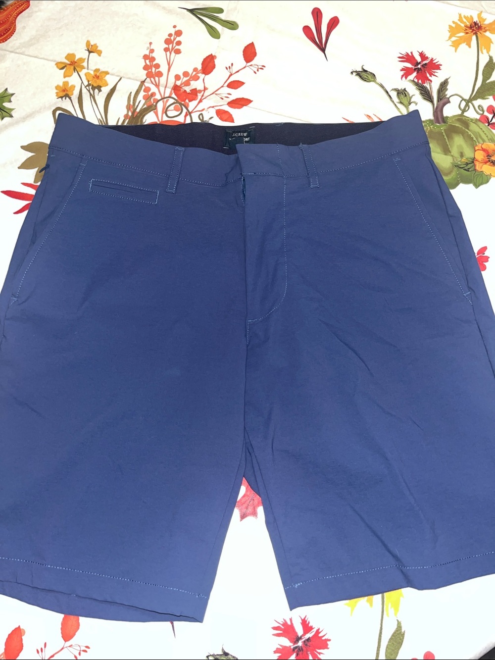 J. Crew Men's Navy Flat-Front Stretch Shorts